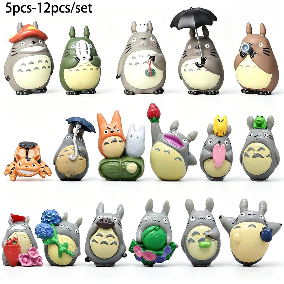 5 stuks/12 stuks/17 stuks/set Totoro Miyazaki Anime Cartoon Randproducten Mode Speelgoed Kleuren Vingerpop Hol Schattig Speelgoed Cadeau
