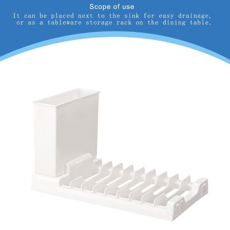 Multipurpose Dish Drainer Storage Rack Portable Dish Drying Stand with Adjustable Feet for Kitchen Organization