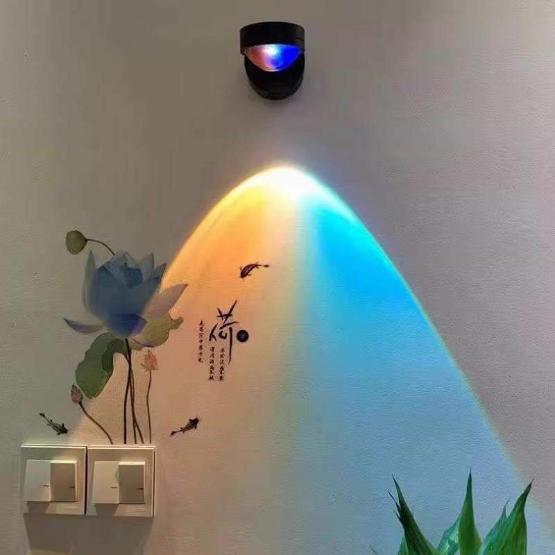 Wireless Sunset Lamp Night Light Projector Deoration Home Wall Lamp Kitchen Display Cabinet Cupboard Bedroom RV Reading Lamps