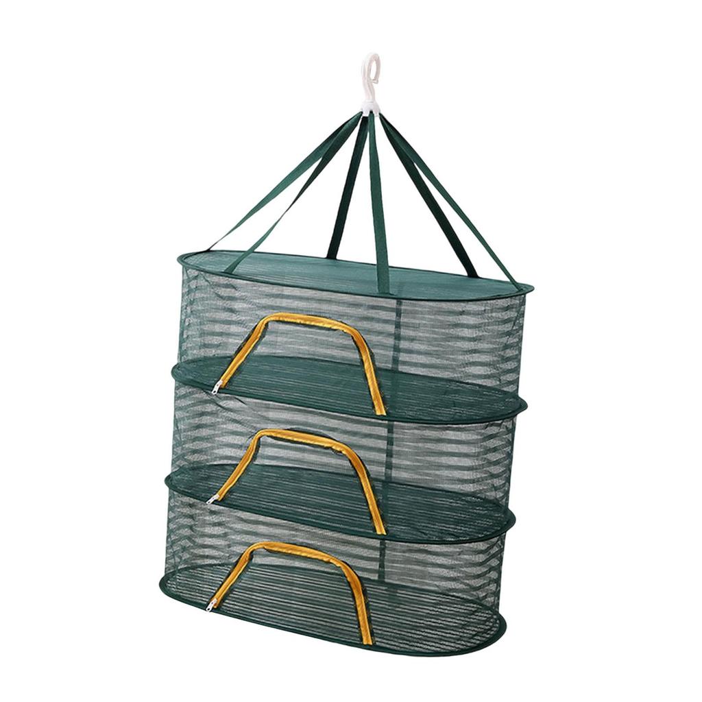 Fishing Drying Net Large Capacity Dryer Foldable Lightweight Multifunction Hanging Mesh Net for Tea Spices Fruits Tableware Meat