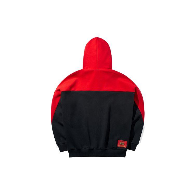 Li Ning Sports Fashion Series Color Block Zip Up Hoodie Men Outerwear Standard-Black AWDQ099-1