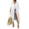 Beach Cover Up Cardigan V-neck Half Sleeve Quick-Drying Breathable Loose Fit Swimwear Coat with Tie Design