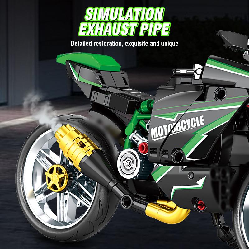 Klocki Budowlane MOC Samochód Moto Szybki Super Samochód Wyścigowy Motocykl Pojazd Klocki Zabawki Prezenty Miasto Retro Techniczny Motocykl Ozdoba