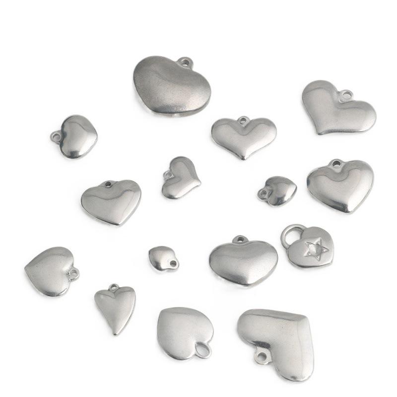

European & American Stainless Steel Heart Pendant - Trendy Punk Hip Hop DIY Jewelry Accessory 1#