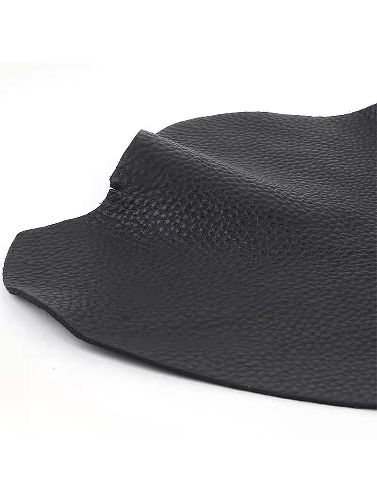 Black 2.3mm thick cowhide leather material, first layer cowhide, lychee pattern leather, DIY leather sofa cushion, yoga cushion,