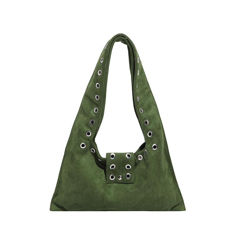 

A Large-capacity Retro Women s Tote Bag with A Rustic Style, Rivet Single-shoulder Underarm Bag for Locomotives