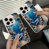 Ocean World Printed Phone Case for iPhone 16 15 14 13 12 11 Pro Max 16E Laser Plated Rice Resistant Hard Phone Case