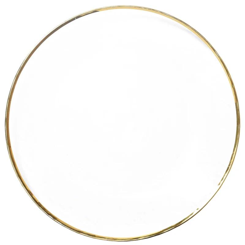 Nordic Glod Charger Glass Dinner Dish Plate Salad Soup Fruit Bowl Dessert Bead Wedding Plate Decorative Tableware