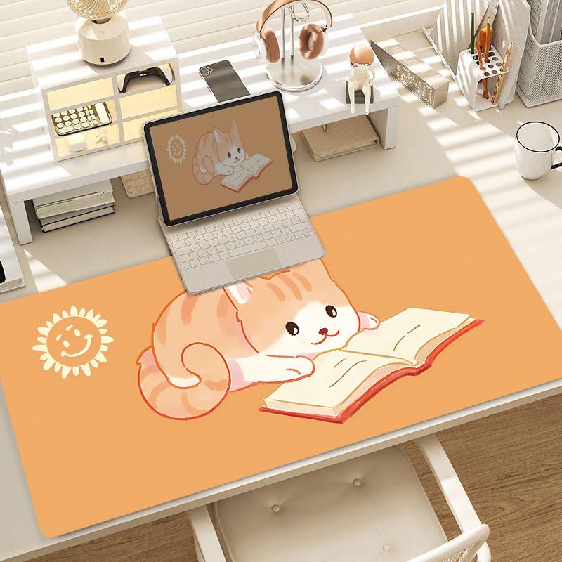 Cat Kawaii Mouse Pad Large Cute Girl Laptop Keyboard Pads Cartoon Lock Edge Wrist Mat