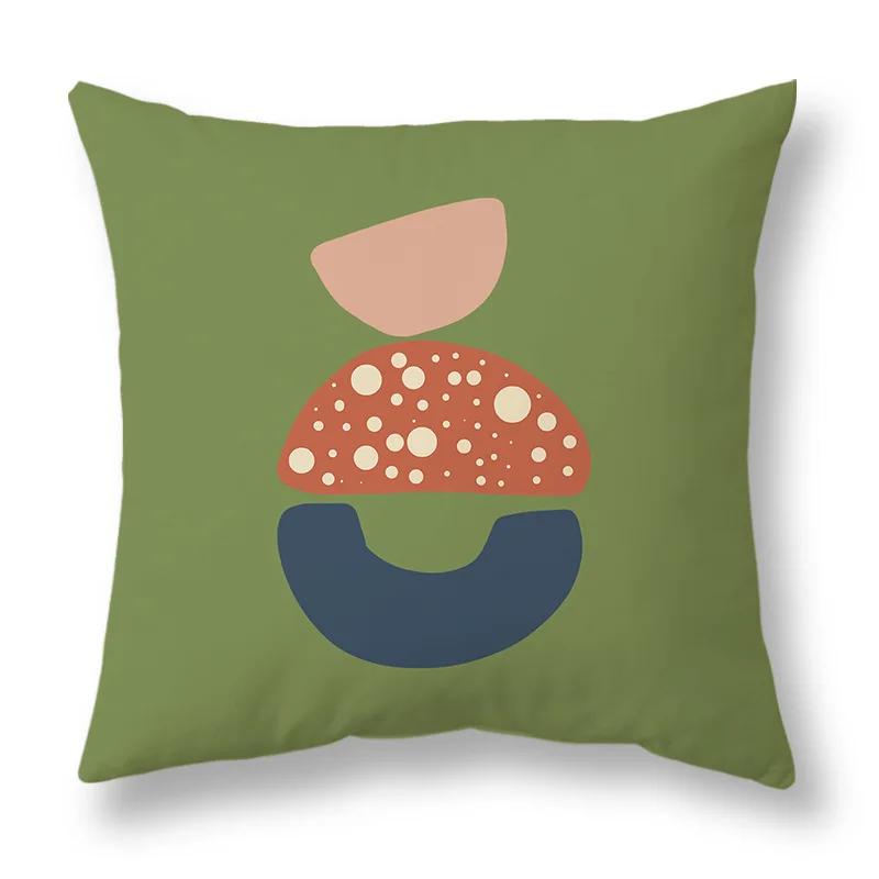 45x45cm Nordic Green Leaf abstract geometric embrace pillowcase Comfortable sofa Office Seat cushion cover Home decor Pillowcase