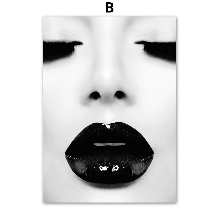 Paris Mode Mädchen Buch Lippe Tür Wandkunst Malerei Schwarzweiß Vintage Poster Bilder Für Wohnzimmer Dekor Leinwanddrucke