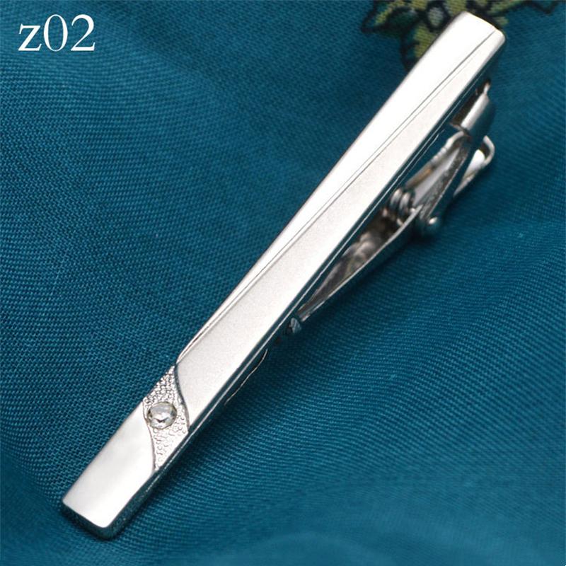 New Metal Silver Color Tie Clip For Men Wedding Necktie Tie Clasp Clip Gentleman Ties Bar Crystal Tie Pin For Men's Accessories