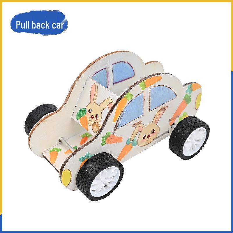 DIY Pull-Back Car Kit: STEAM Educational Science Project for Primary Students