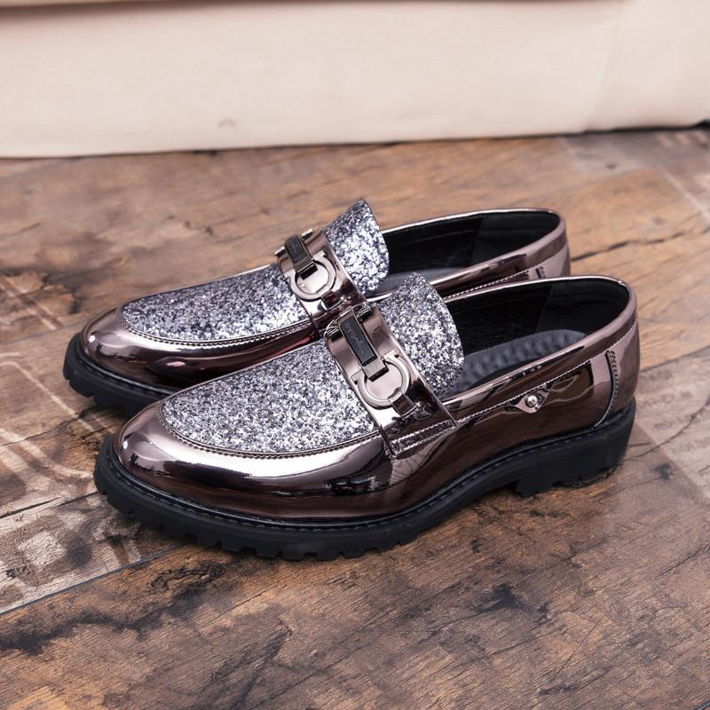 Luxury Men's Golden Bullock Shoes Men SUIT Shoes Casual Formal Business Leather Shoes Men Marry Shoes Italian Dress banquet Shoe