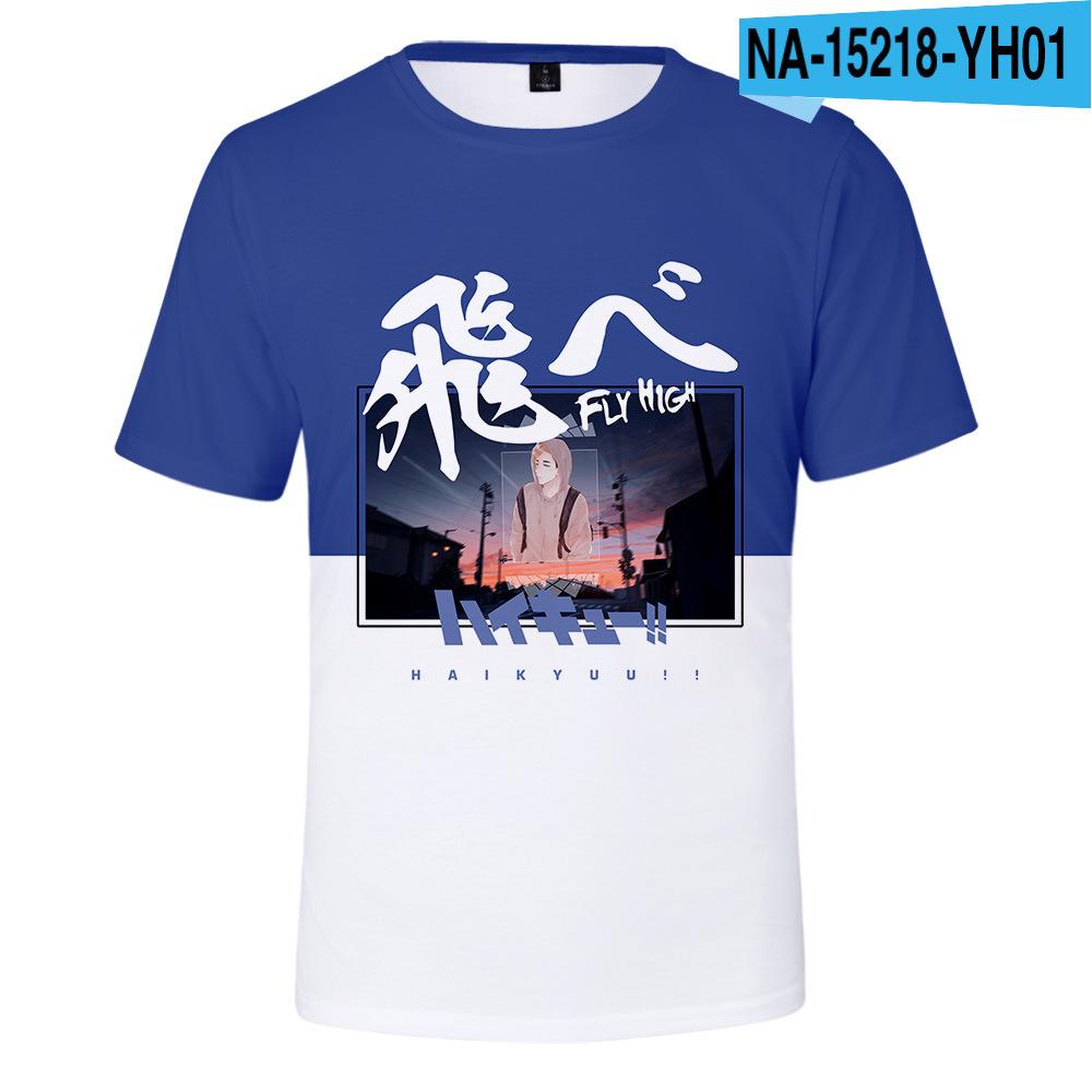 Summer Round Neck 3D Anime Print Top Fashionable Casual Short Sleeved Men's T-shirts