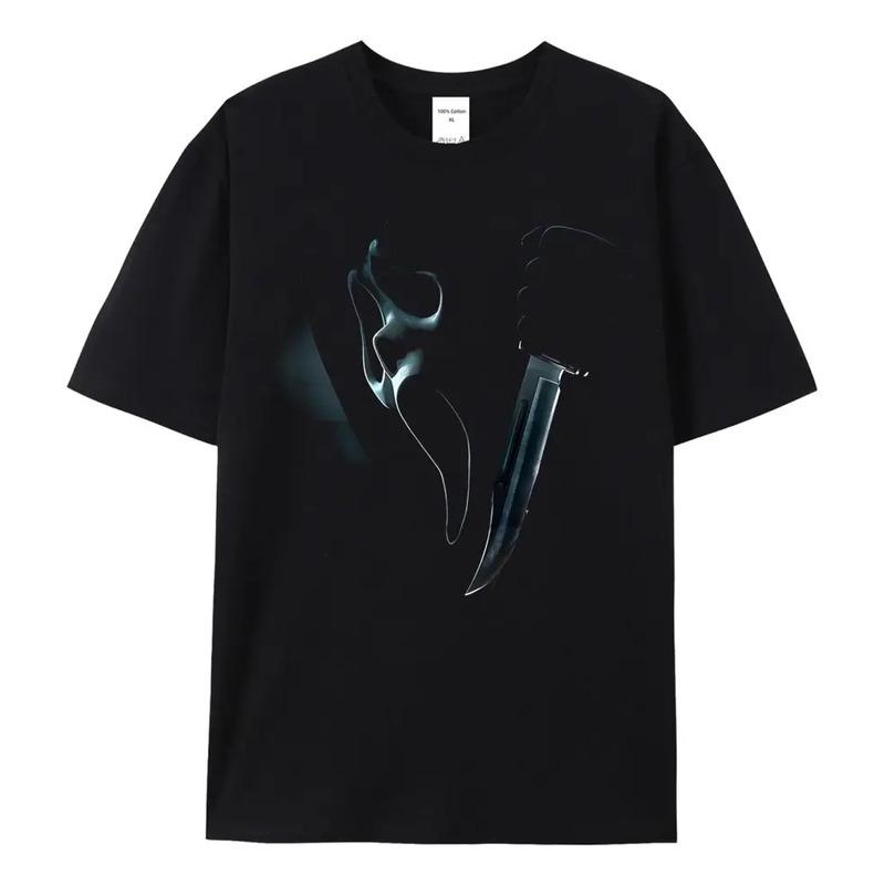 Camiseta Ghostface Horror Con Estampado De Halloween, Camise S разноцветный