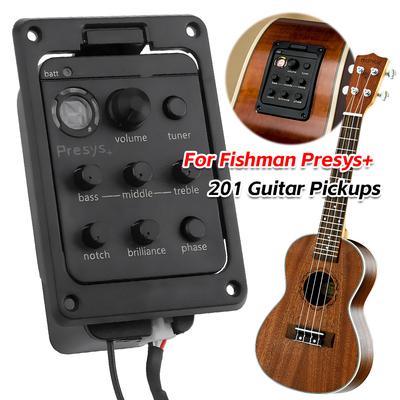 201 Guitar Pickups Acoustic Guitar Preamp 4 Band Acoustic Guitar Pickup Preamp EQ Tuner Mic Blend Preamp for Fishman Presys+