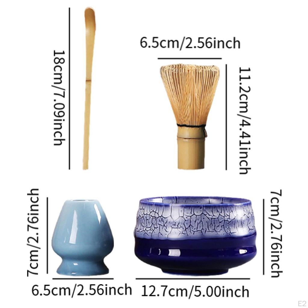 4 Pack Matcha Whisk Set, Complete Bowl Tea Making Tool Ceramic Kits,