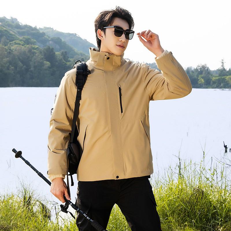 Men Women 3-in-1 Waterproof Windproof Hiking Jacket With Removable Fleece Liner Full Seam Taped Outdoor Shell