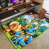 1 Stück Dinosaurier rutschfester Teppich für Boden, kompatibel für Büro & Wohnzimmer & Schlafzimmer & Esszimmer - Weich & Gemustert, Lebendige Farben - H0384