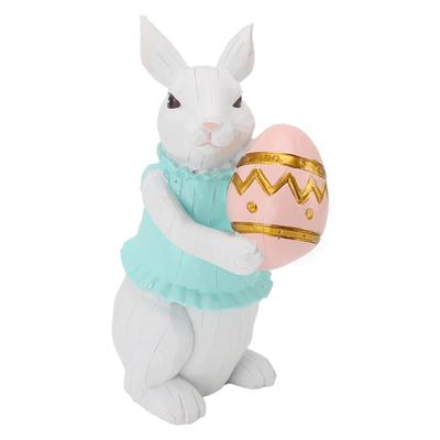 Bunny Figurine Cute Vintage Resin Easter Bunny Statue for Home Ornament Holiday Decoration