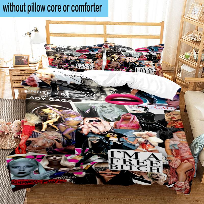 3PCS pop Lady music 3pcs Bedding,Including 3PCS Duvet Cover And 2pcs Pillowcases Perfect for Christmas,Ideal for Bedroom, Dormitory