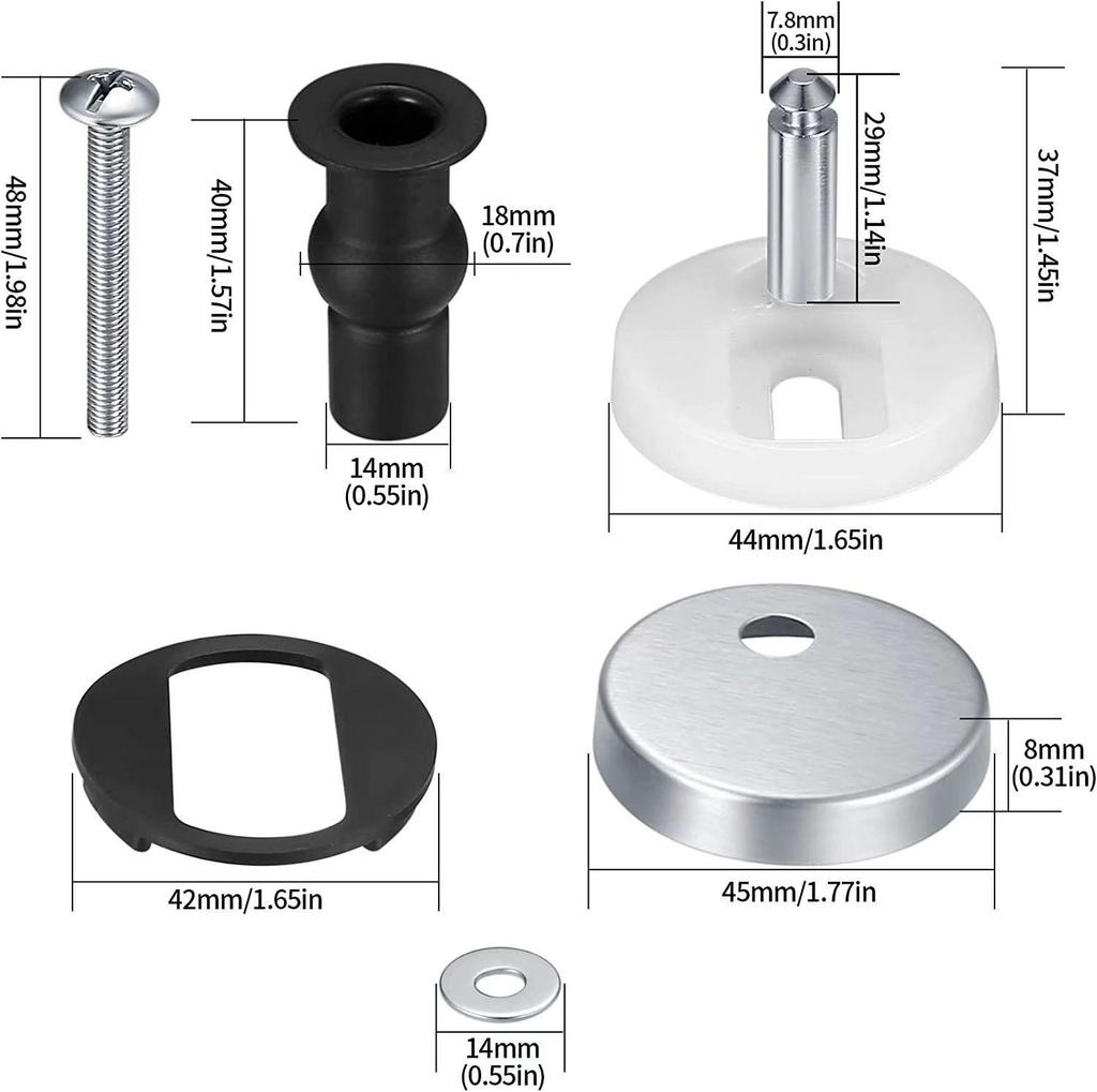 Toilet Seat Cover Plate Screw Connector Kit