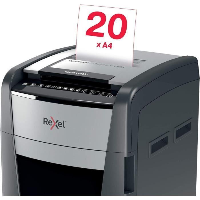 Destructeur De Documents - REXEL - Auto+ 750X - Coupe Croisée - Sécurité P4 - 750 Feuilles