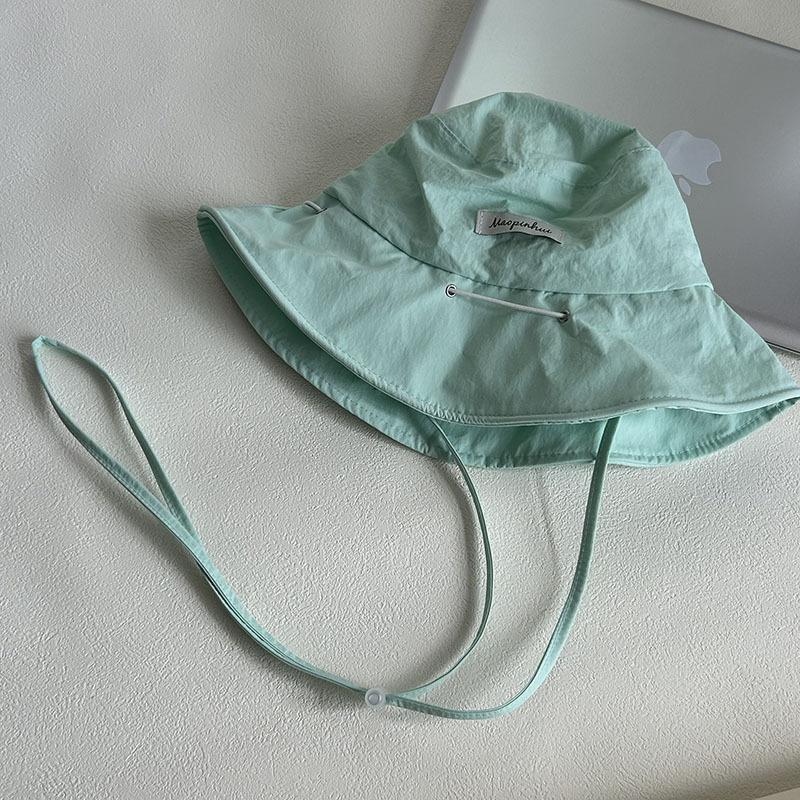 1Pcs Women Summer Quick-Drying Fisherman Hat Large Brim Sunshade Bucket Cap Korean Girl Beach Travel Caps Dual-Use Variable Bag