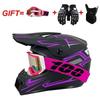Full Face Motorcycle Helmet With Included Goggles Cover Gloves - All Season ABS Safety Gear Off-Road MTB ATV Riding