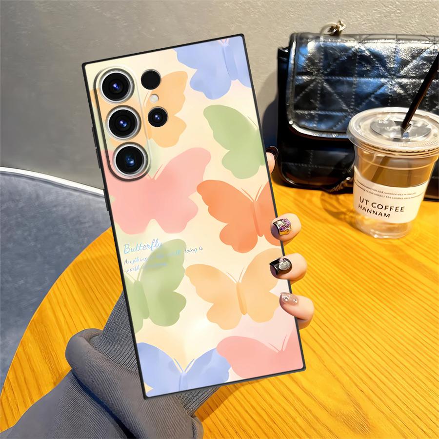 Cartoon Butterfly Funda Phone Cover Case for Samsung Galaxy S26 Ultra S23 S10 S9 Note 20 8 9 10 S21 FE S20 Ultra S24 S25 Plus