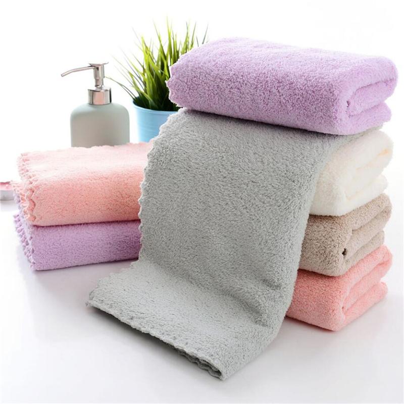 60x30cm Household Coral Velvet Towel Bathroom Accessories Solid Color Quick Dry Hair Towel for Home Bathroom Hotel Supplies