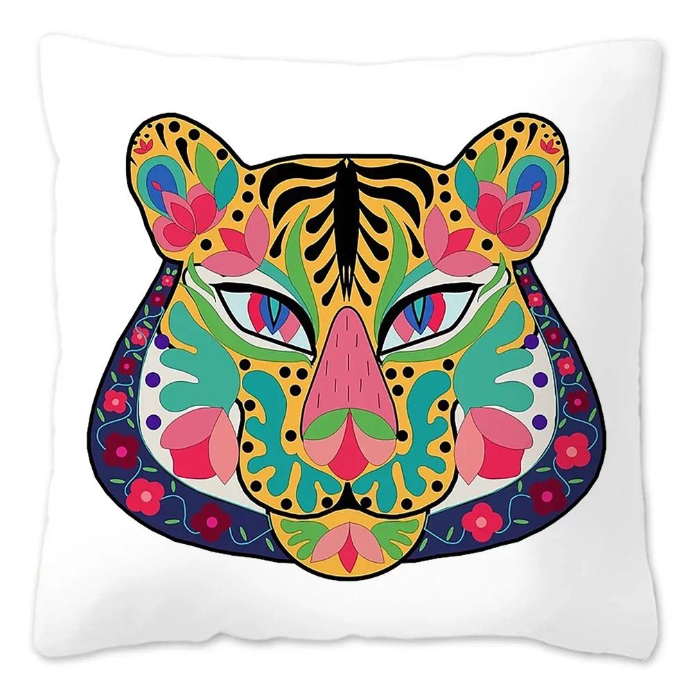 Tiger Head Printed Cushion Cover X Pillows Decorative  Animals Tiger Pillow Cover Home Decor Pillowcase For Couch
