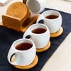 Nordic Style Ceramic Coffee Mug Set with Natural Bamboo Tree Cup Holder and Non-slip Coasters Stylish Kitchen Organizer for Tea and Coffee Home Decor