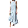 European and American foreign trade women's clothing 2026 summer new vacation sleeveless loose casual solid color ruffle edge dress