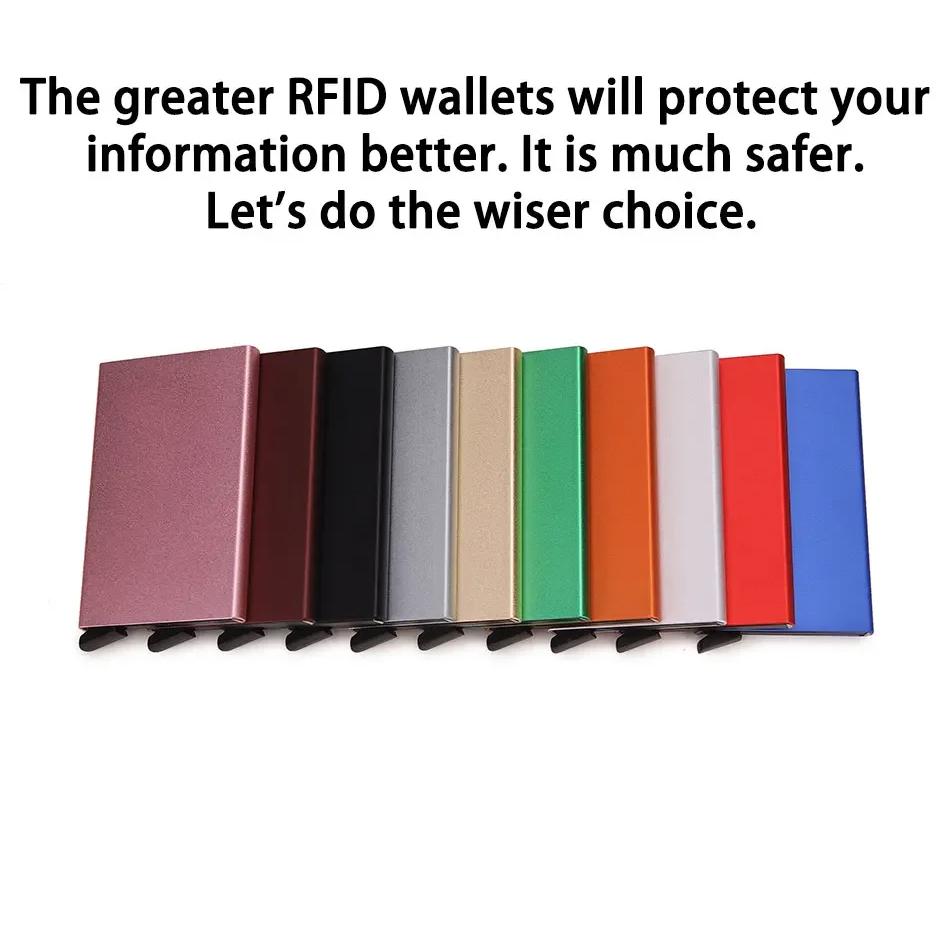 Rfid Business Credit Card Holder Metal Men Women Wallet Small Vistit Bank Cardholder Case Thin Minimalist Wallet for Men Vallet