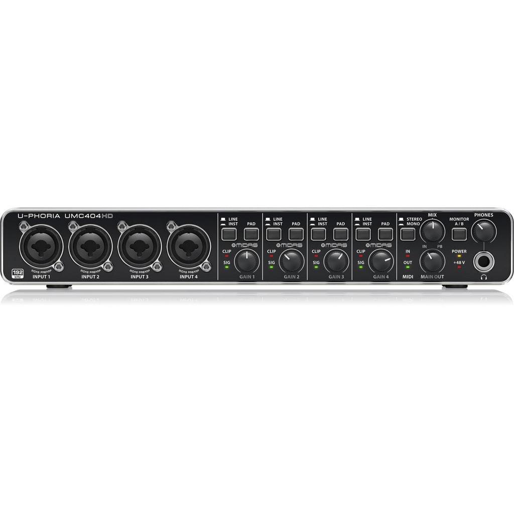 4x4 USB Audio/MIDI Interface with 24-Bit/192kHz Resolution and Midas Mic Preamps