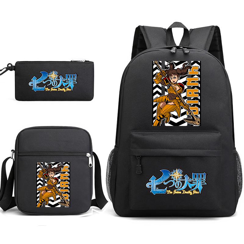 Anime The Seven Deadly Sins Schoolrugzak Set met Schoudertas Etui voor Kinderen Tieners Dagelijkse Boekentas