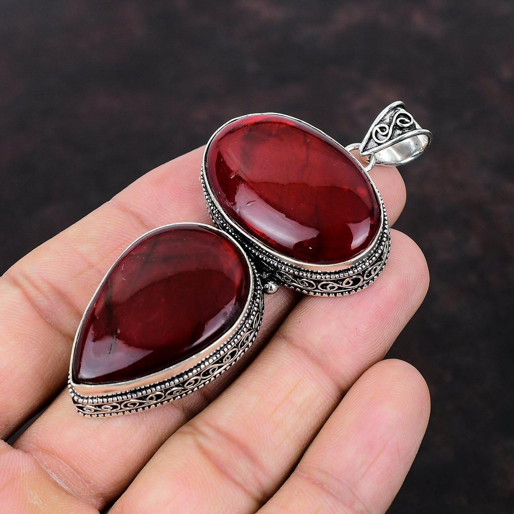 Red Fire Labradorite Pendant Gemstone Pendant Vintage Jewelry 925 Sterling Silver Pendant Handmade Pendant Gift For Women Brand New Pendant