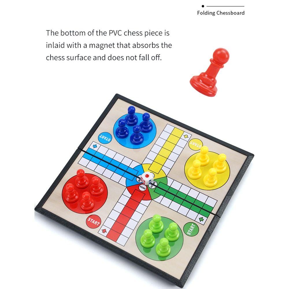 Magnetic Flying Chess Folding Chessboard Ludo Board Game Montessori Toy   Puzzle Toys