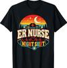 ER Nurse Night Shift Hospital Skyline Retro T-Shirt