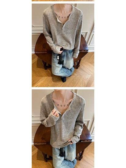 2025 Retro Vertical Stripe Long Sleeve Sweater - Unisex Autumn Trend