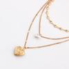 Temperament multi-layer love chain pearl can be opened peach heart pendant necklace female ins wind