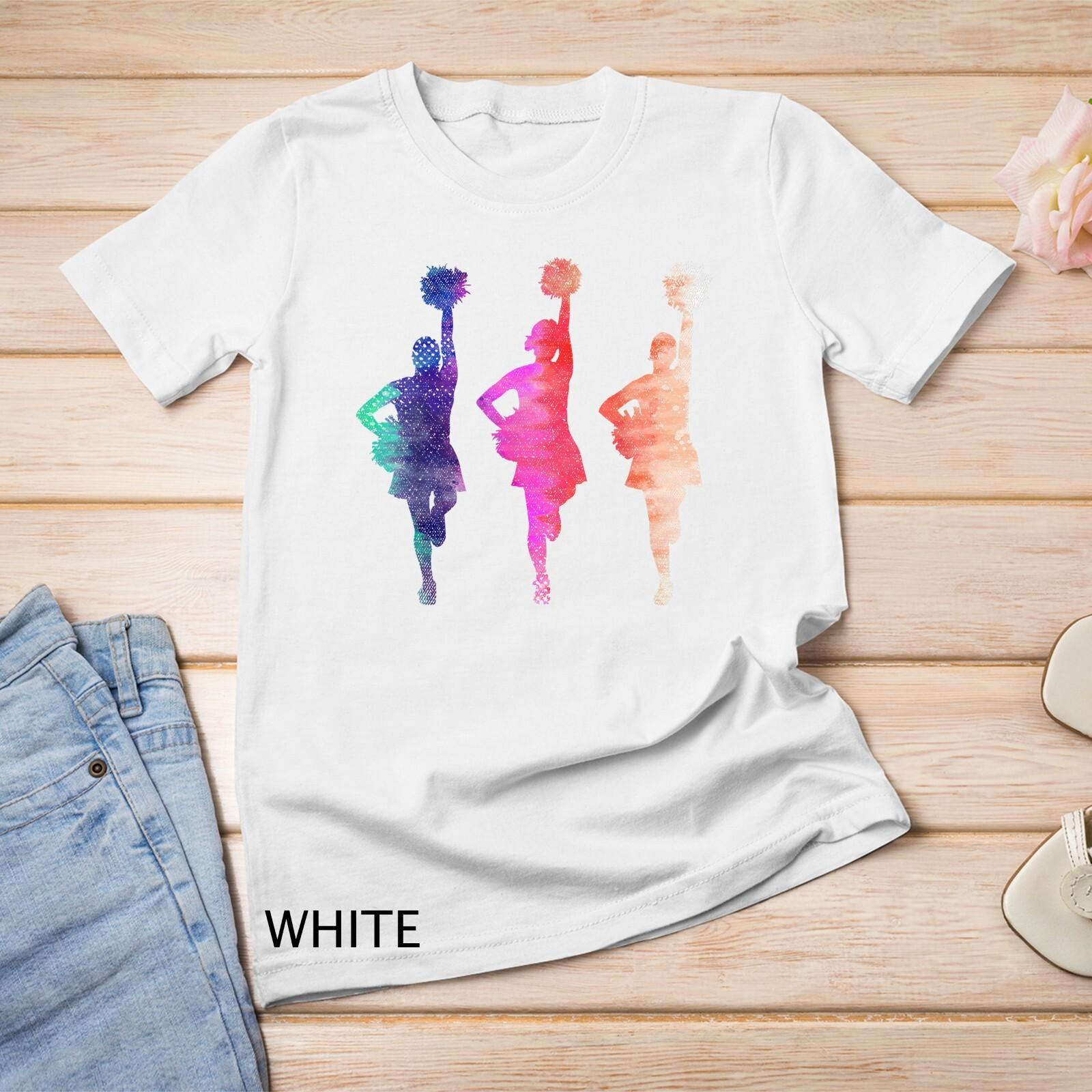 Colorful Cheerleading Girls Cheer Team Cheerleader Unisex T-Shirt Mens Womens Tees Top 3XL