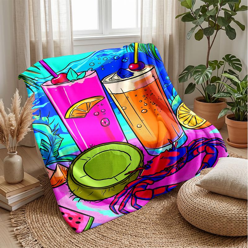 Strawberry Pattern Design Theme blanket Lightweight Warm Flannel Blanket Decorative Throw Blanket for Home Decoration