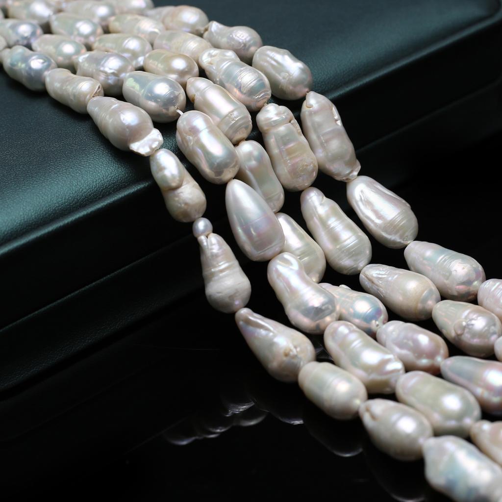 1String, Natural Freshwater Pearls, Handmade Teardrop-shaped Thread Pearl Beads, 10×20mm, for DIY Necklace, Jewelry Making Crafts, Length 36 Cm