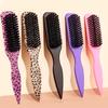 5 Smooth Back Brushes + Leopard Print Combs (Soft-Bristled) - Trim Edges, Enhance Shine For All Hair Types