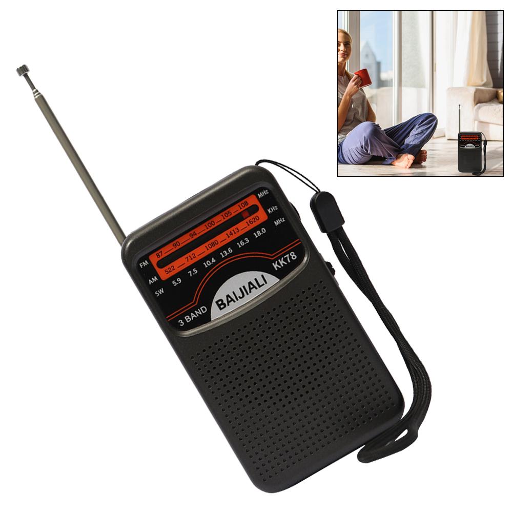 Digital Radio Built-in Speaker Stereo Radio LCD Display Pocket Pointer Radio Telescopic Antenna for Indoor Outdoor Emergency Use