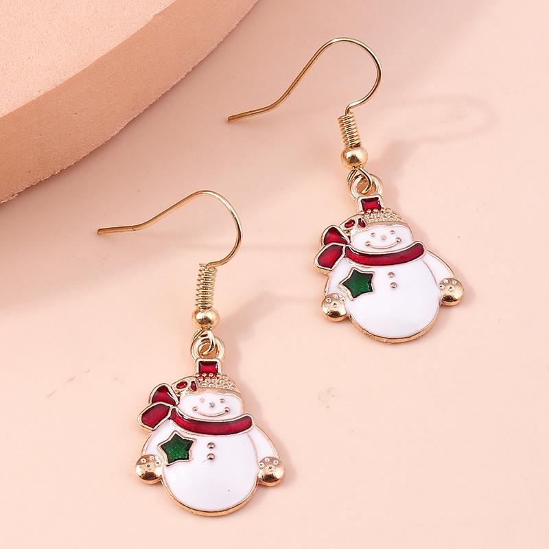 Fashion Merry Christmas Wreath Circle Hoop Earrings for Women Girls New  Party Festival Jewelry Gifts