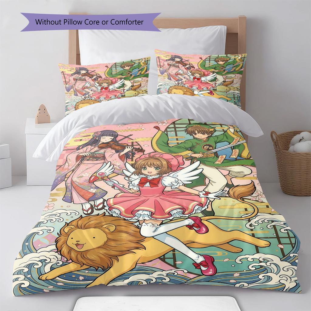 Cardcaptor Sakura Decorative Bedding Set Duvet Cover Pillowcase Soft Quilt Cover for Bedroom Home -QJY